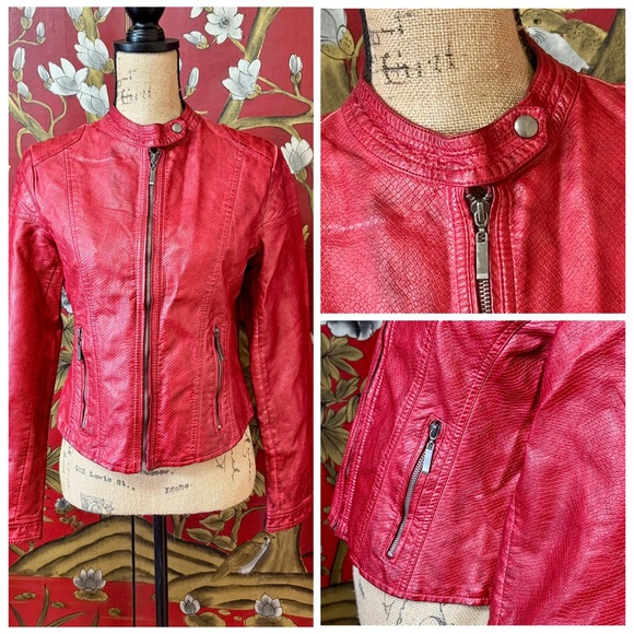 Women’s Juniors “BEULAH” Faux Leather Jacket | #P2 - Picture 1 of 14